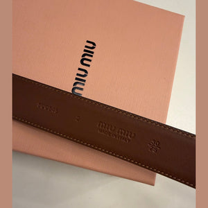 חגורת עור Miu Miu