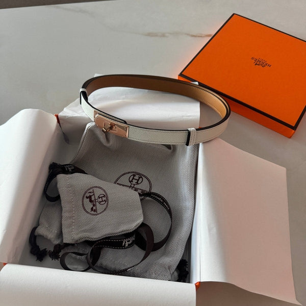 Hermes חגורת קלי אבזם רוז