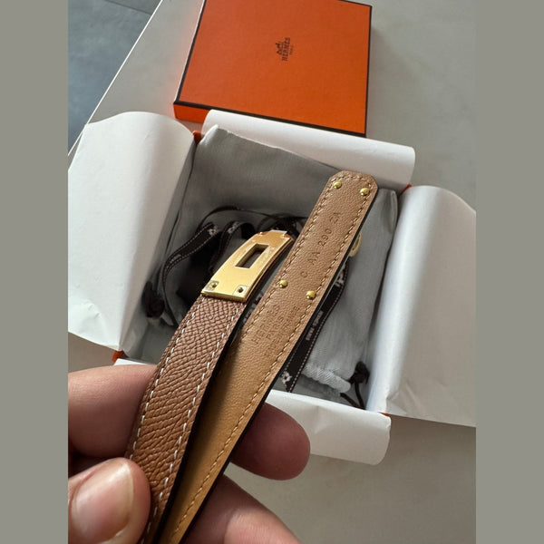 Hermes חגורת קלי אבזם זהב