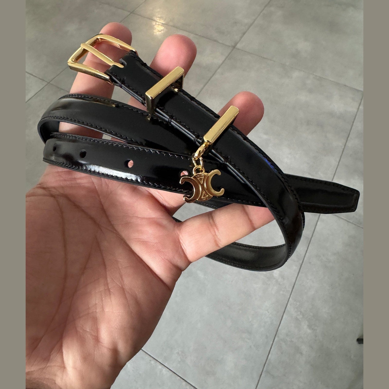 חגורת עור Celine