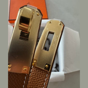 Hermes חגורת קלי אבזם זהב