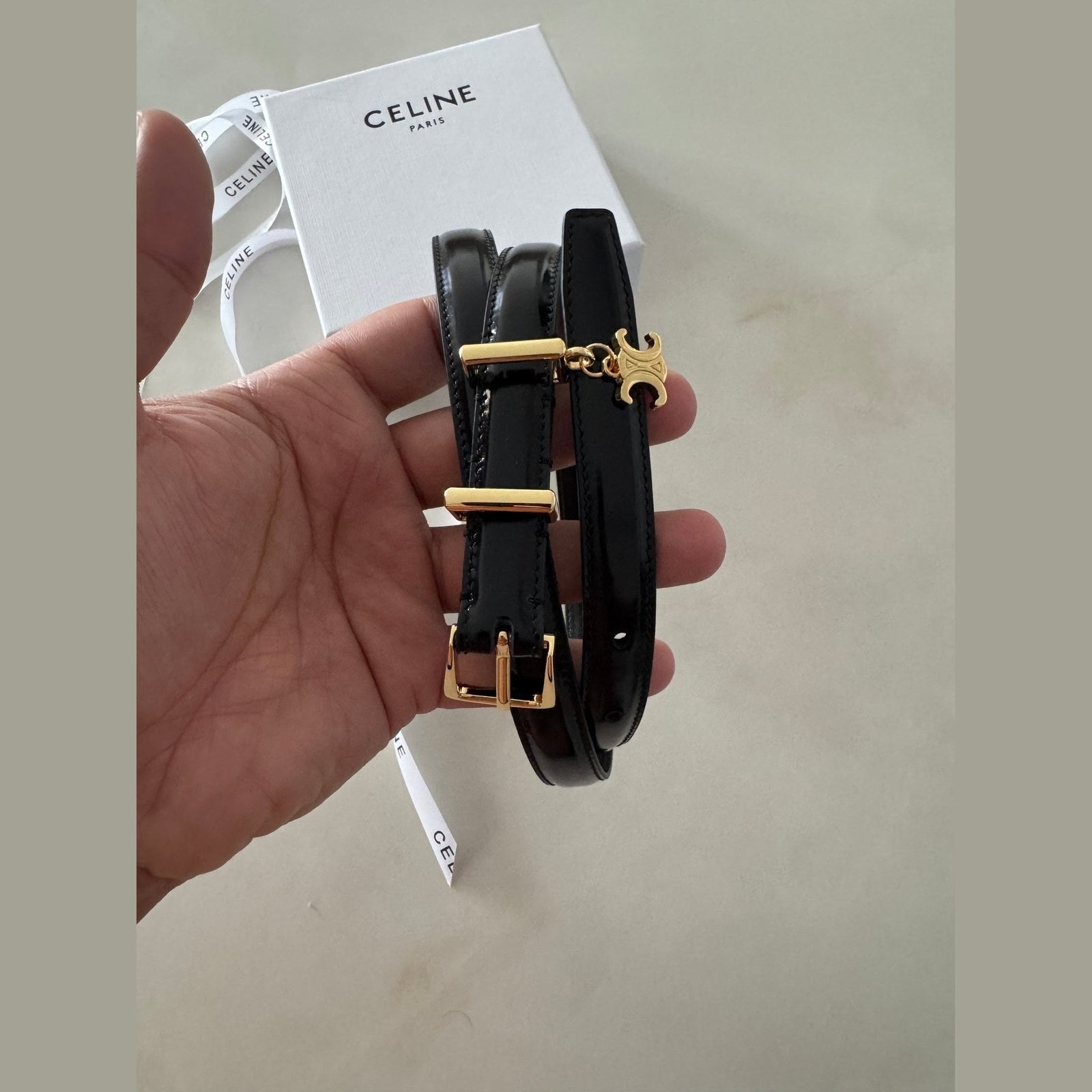 חגורת עור Celine