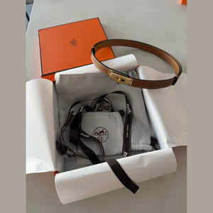 Hermes חגורת קלי אבזם זהב