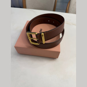 חגורת עור Miu Miu