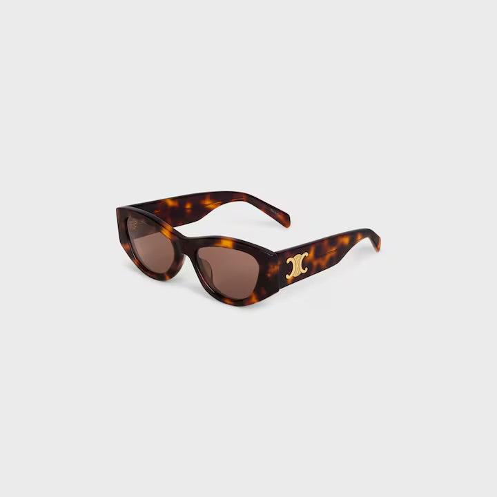 Celine sunglasses with tortoiseshell frame and logo, elegant Parisian design.