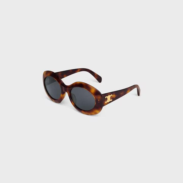 Celine sunglasses with tortoiseshell frame and logo C, featuring round lenses and UV400 protection.