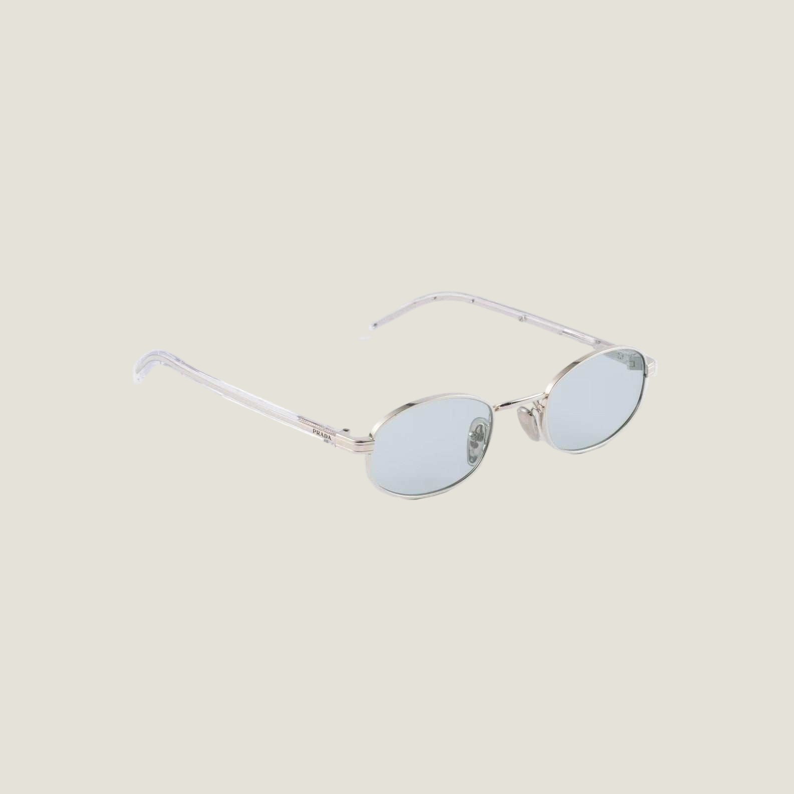Prada logo sunglasses featuring sleek geometric frames and UV400 lenses for a stylish, luxurious look.