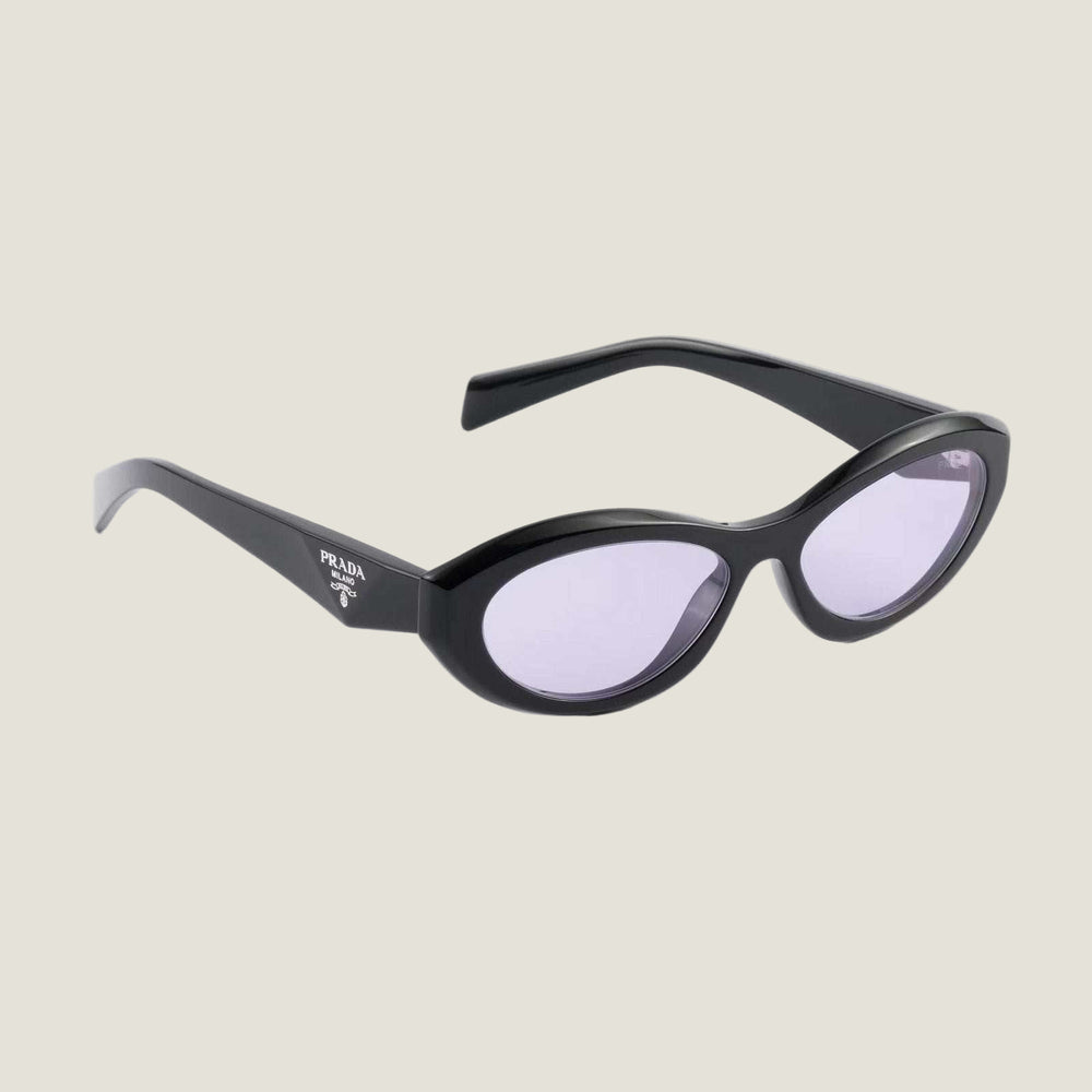 Prada luxury sunglasses with bold logo, geometric design, and UV400 lenses; an icon of modern elegance.