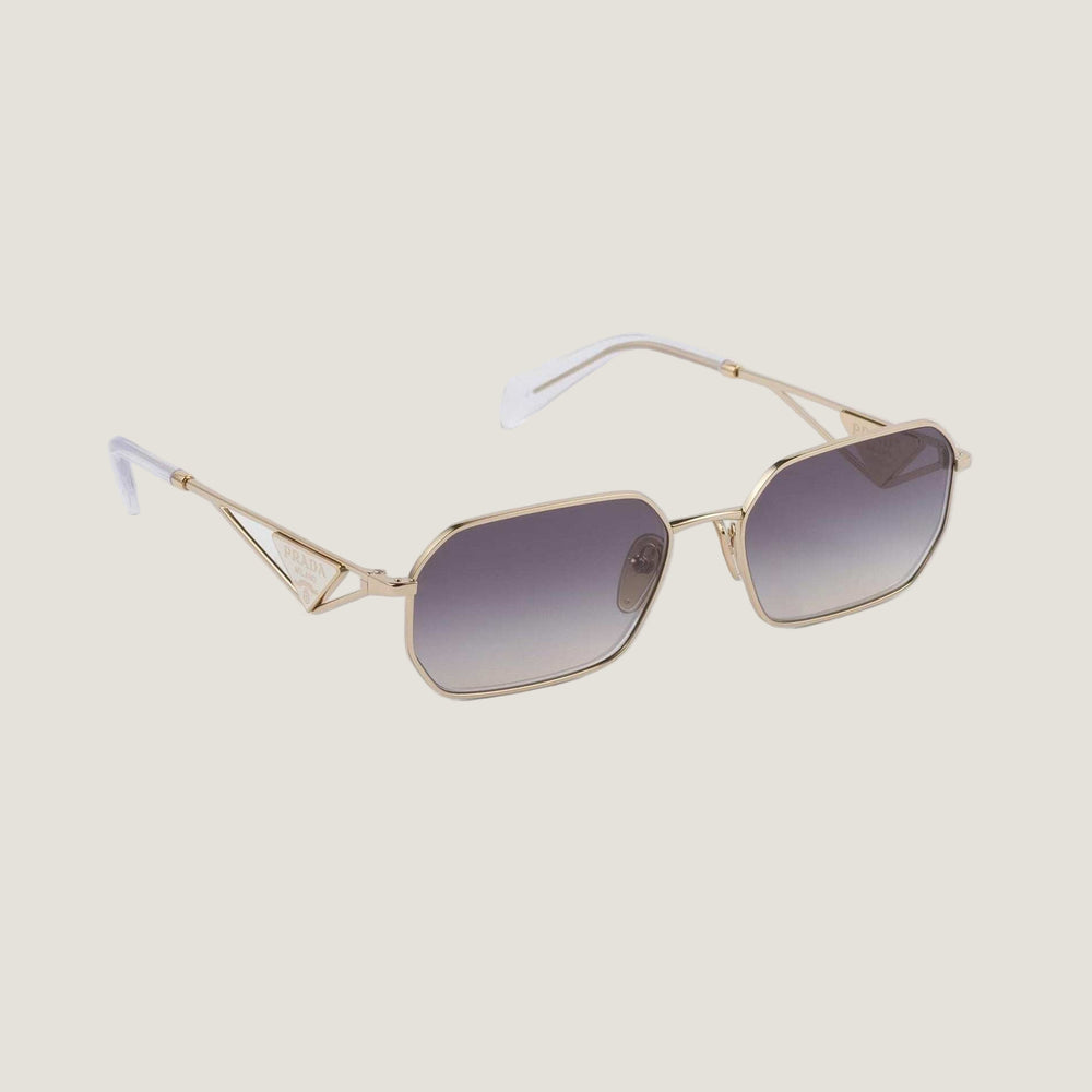 Luxury Prada sunglasses with geometric frames and distinctive logo for an elegant style.