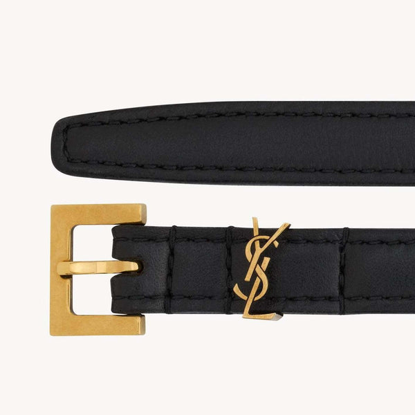 Saint Laurent - חגורת עור 1 סמ