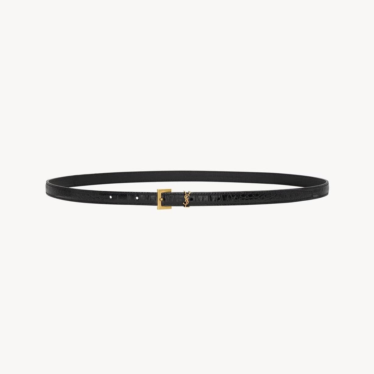 Saint Laurent - חגורת עור 1 סמ