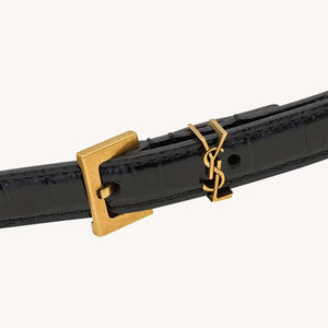 Saint Laurent - חגורת עור 1 סמ
