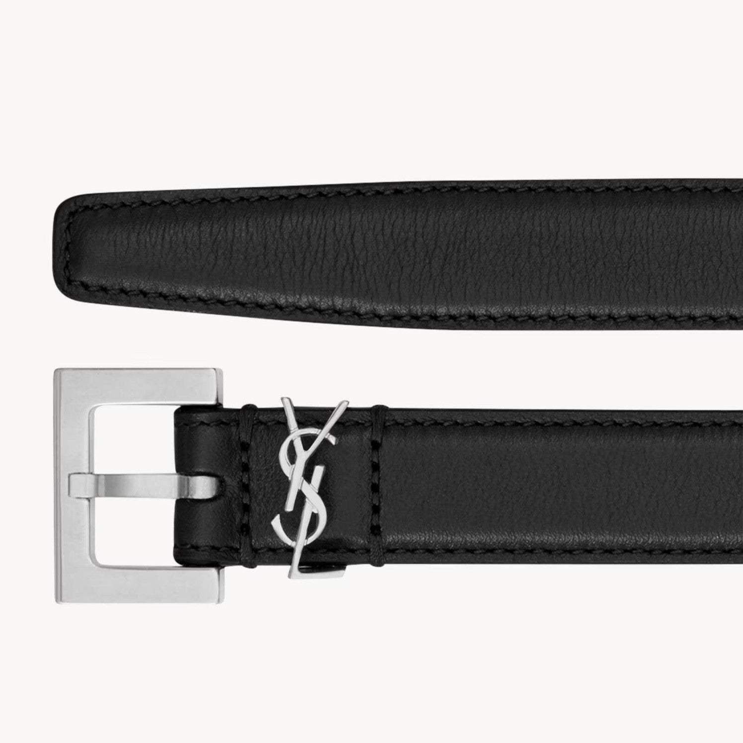 Image of Saint Laurent - חגורת עור 2 סמ