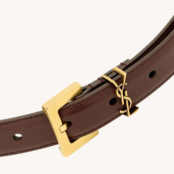 Saint Laurent - חגורת עור 2 סמ