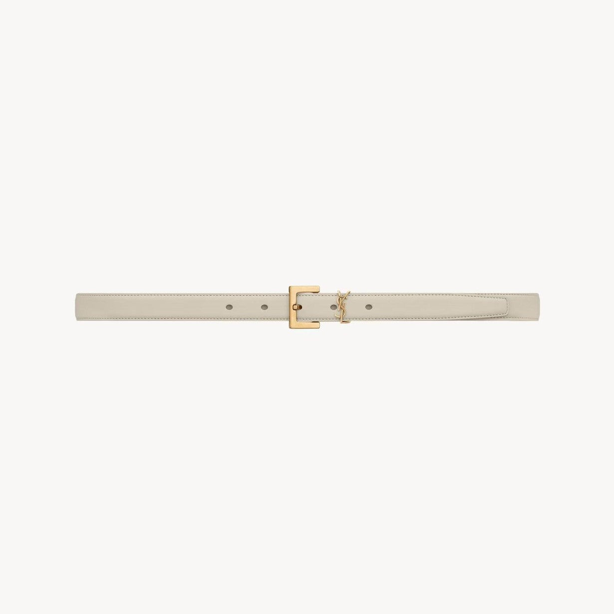 2-cm leather belt with buckle and adjustable holes.