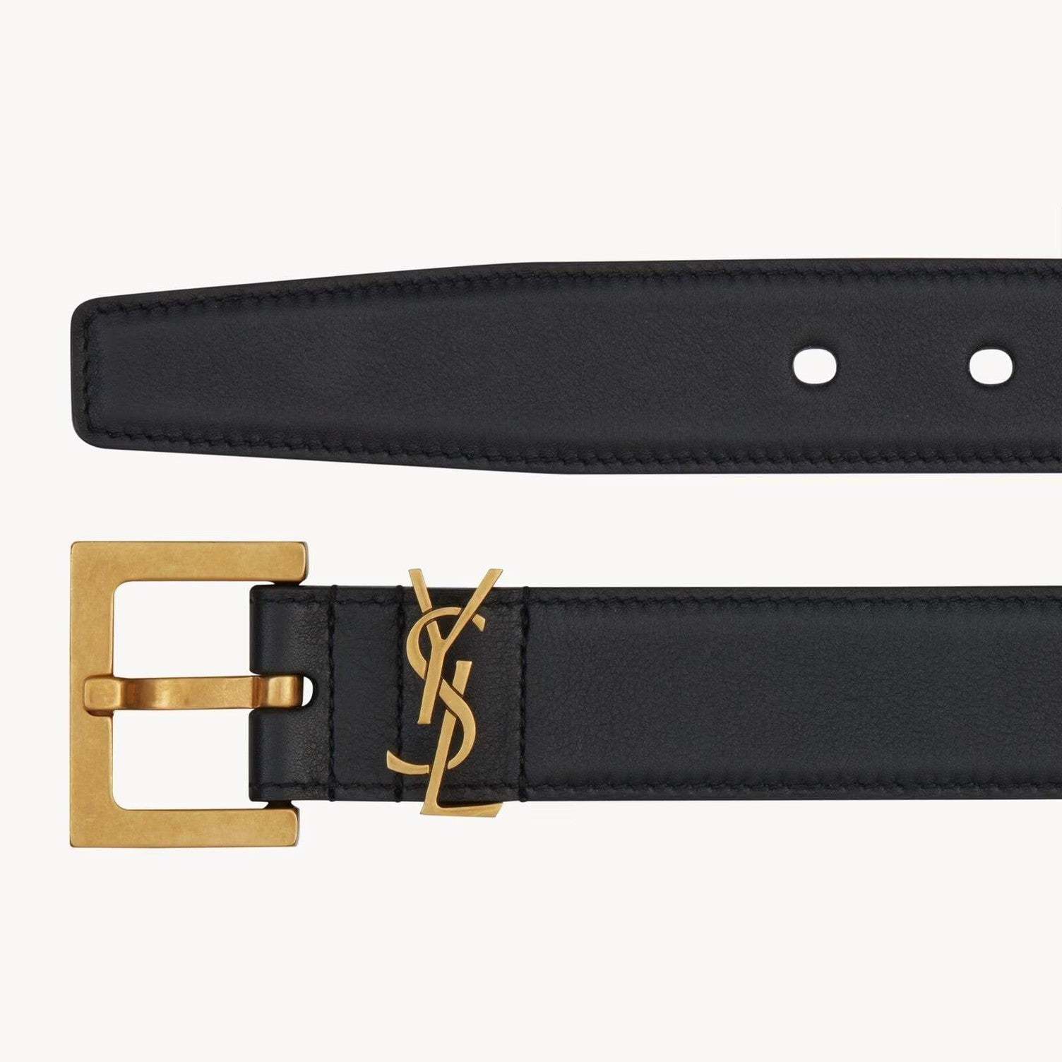 Image of Saint Laurent - חגורת עור 3 ס״מ