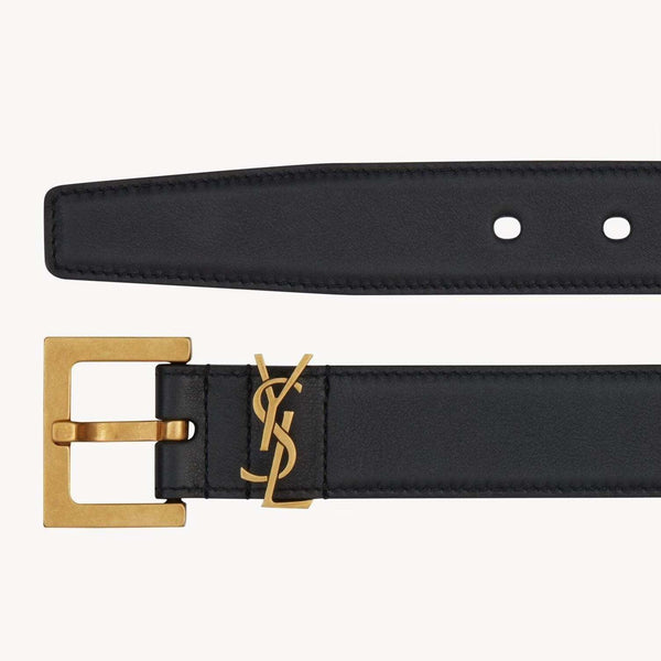 Saint Laurent - חגורת עור 3 ס״מ