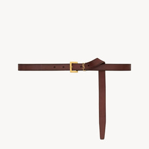 חגורת עור SL בעיצוב פריזאי עם אבזם מתכת יוקרתי.