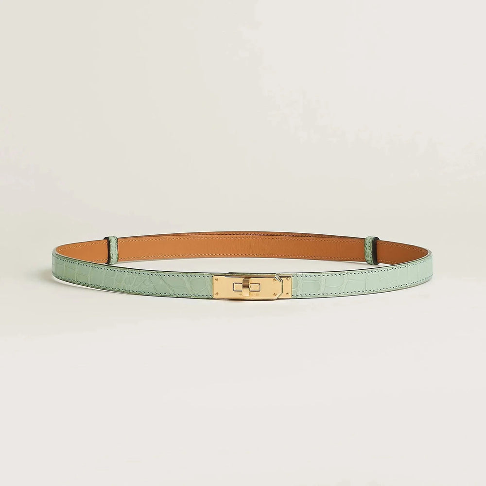 Hermes Kelly belt with gold buckle, premium leather, elegant design.