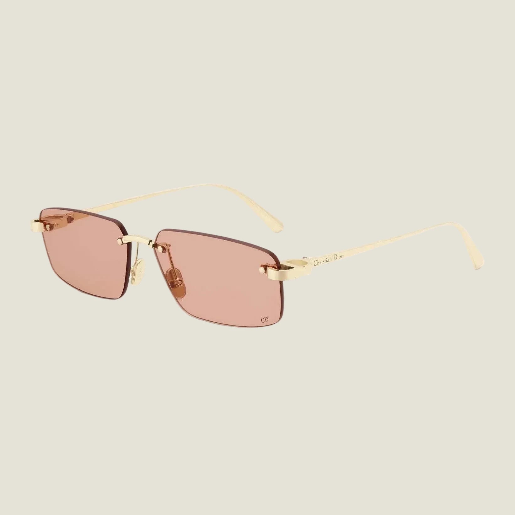 Stylish Dior sunglasses with geometric rims and UV400 protection.