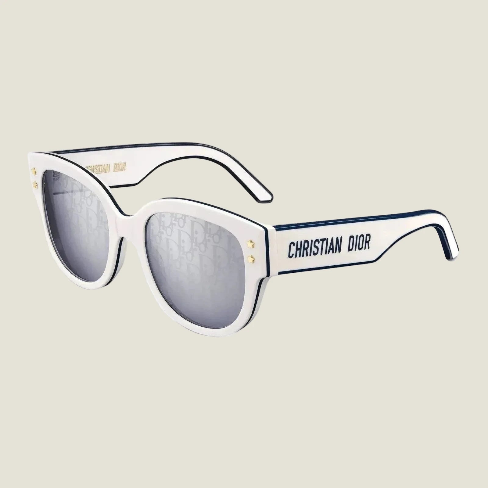 Image of Dior sunglasses with geometric design and high-quality UV400 lenses.
