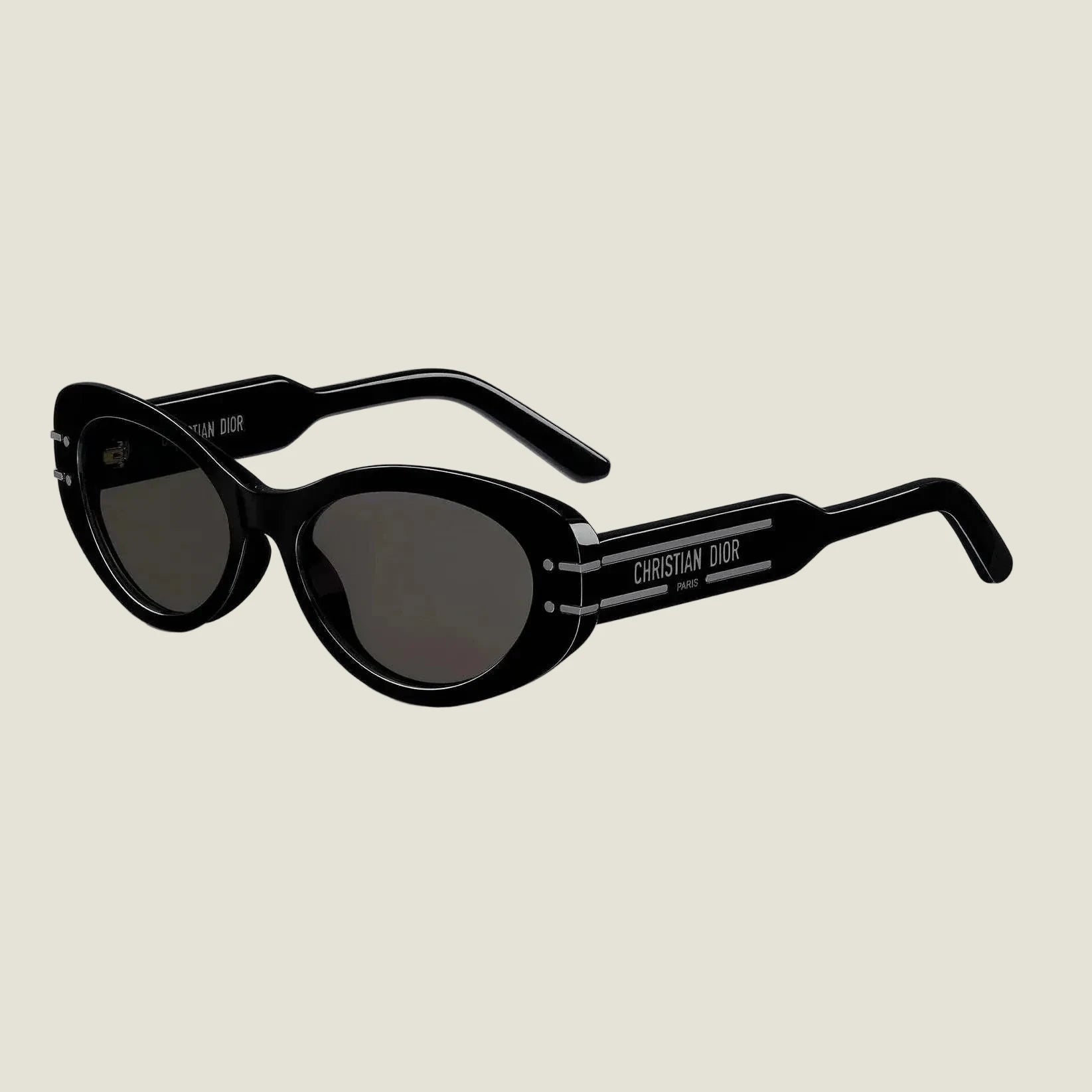 Stylish black Dior sunglasses with UV400 protection and elegant design.