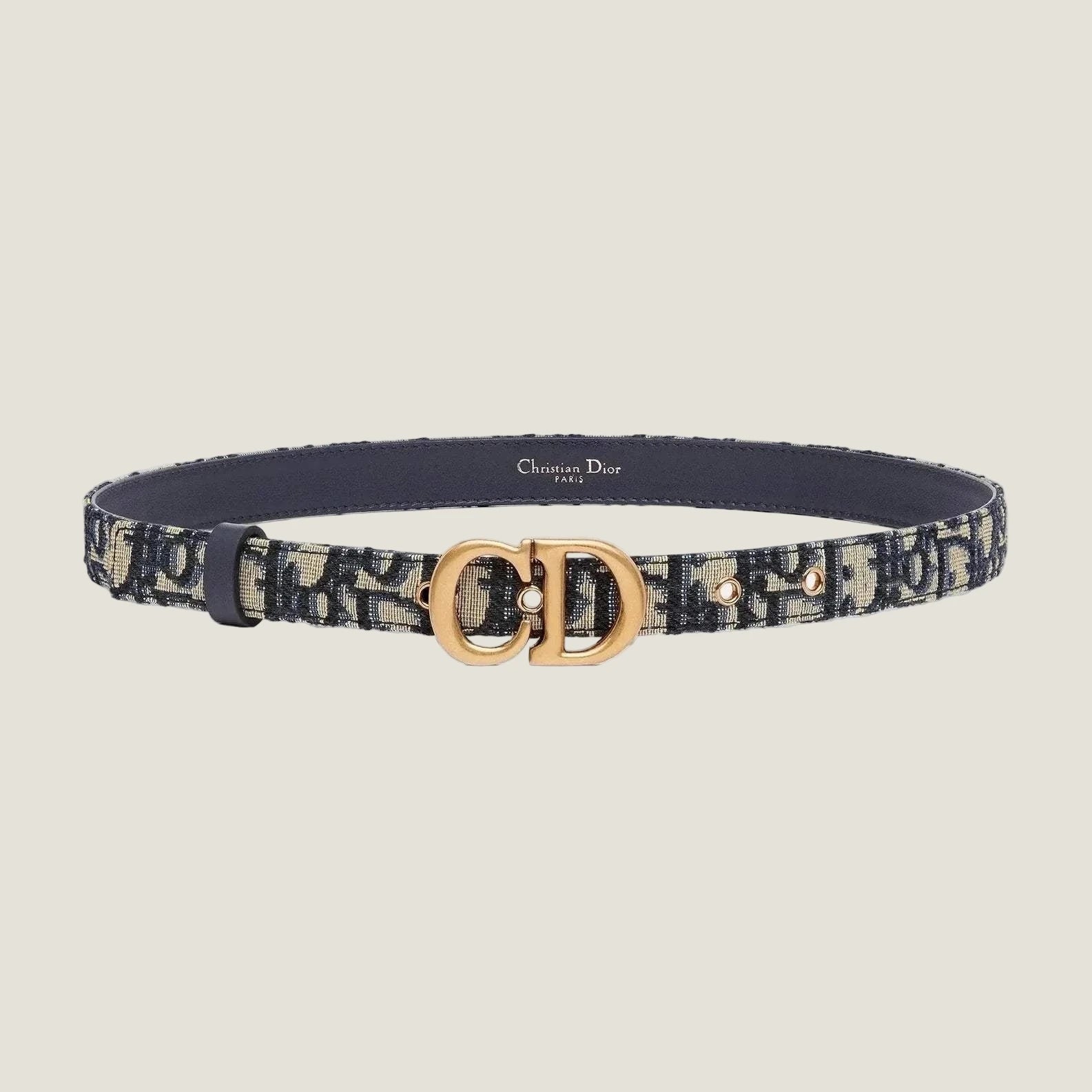 Image of Luxury Dior belt with CD buckle and elegant design.