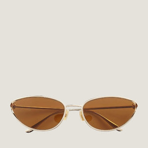 משקפי שמש B, מסגרת מתכת זהב, הגנה מלאה UVA/UVB, רפידות מתכווננות.