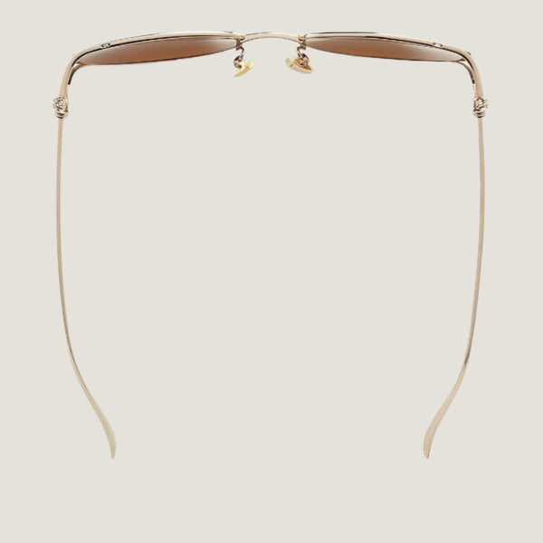 משקפי שמש B עם מסגרת מתכת זהב, 100% הגנה מפני UVA/UVB.