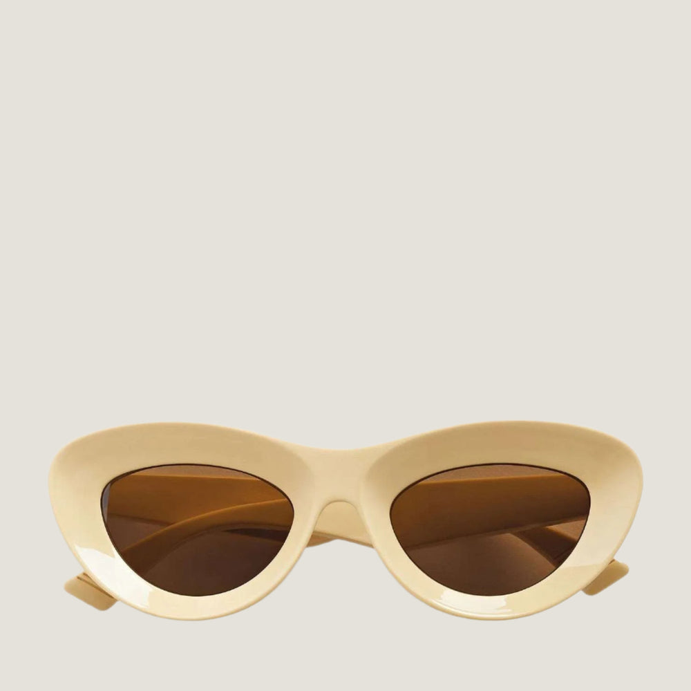 משקפי שמש B, מסגרת פלסטיק בצבע בז, 100% הגנה מפני UVA/UVB.