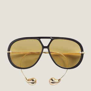 משקפי שמש B, מסגרת מתכת שחורה, הגנה 100% UVA/UVB, רפידות אף מתכווננות, מסגרת מתאימה לעדשות ראיה.