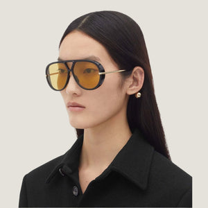 משקפי שמש B עם מסגרת מתכת שחורה והגנה 100% UVA/UVB