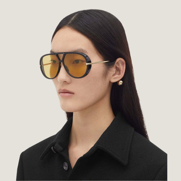 משקפי שמש B עם מסגרת מתכת שחורה והגנה 100% UVA/UVB