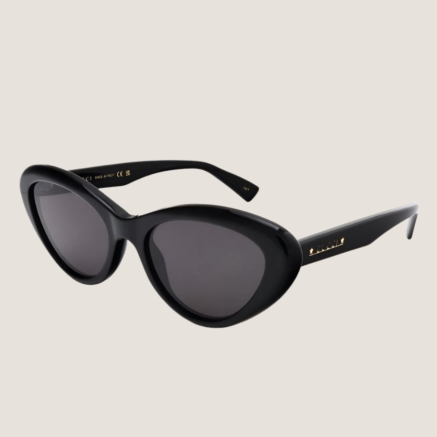 Gucci משקפי שמש יוקרתיים בצבע שחור עם עדשות UV400.