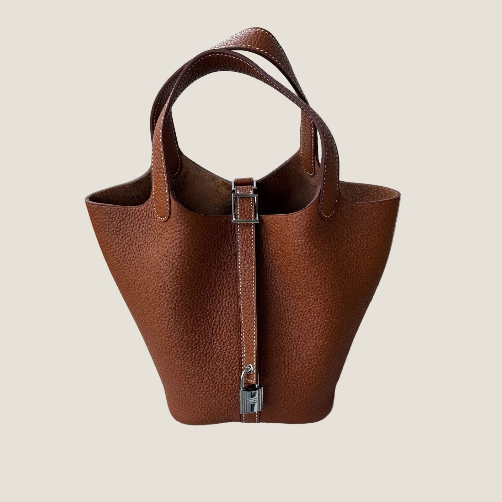 Hermès Picotin 22 במלאי חום עם כסף