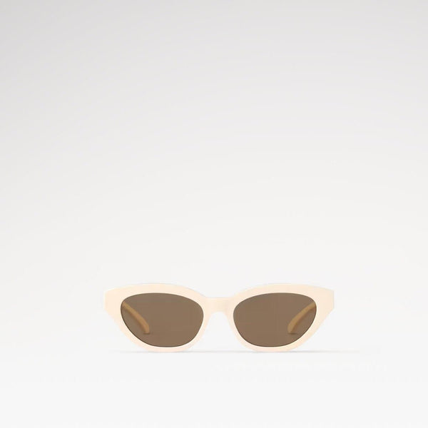 משקפי שמש LV לנשים עם מסגרת זהב ועדשות הגנה UV.