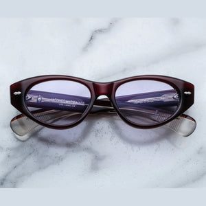 משקפי שמש Jacques Marie Mage KRASNER בצבע יין, מסגרת פלסטיק עם הגנה UV מלאה, רפידות אף מתכווננות.