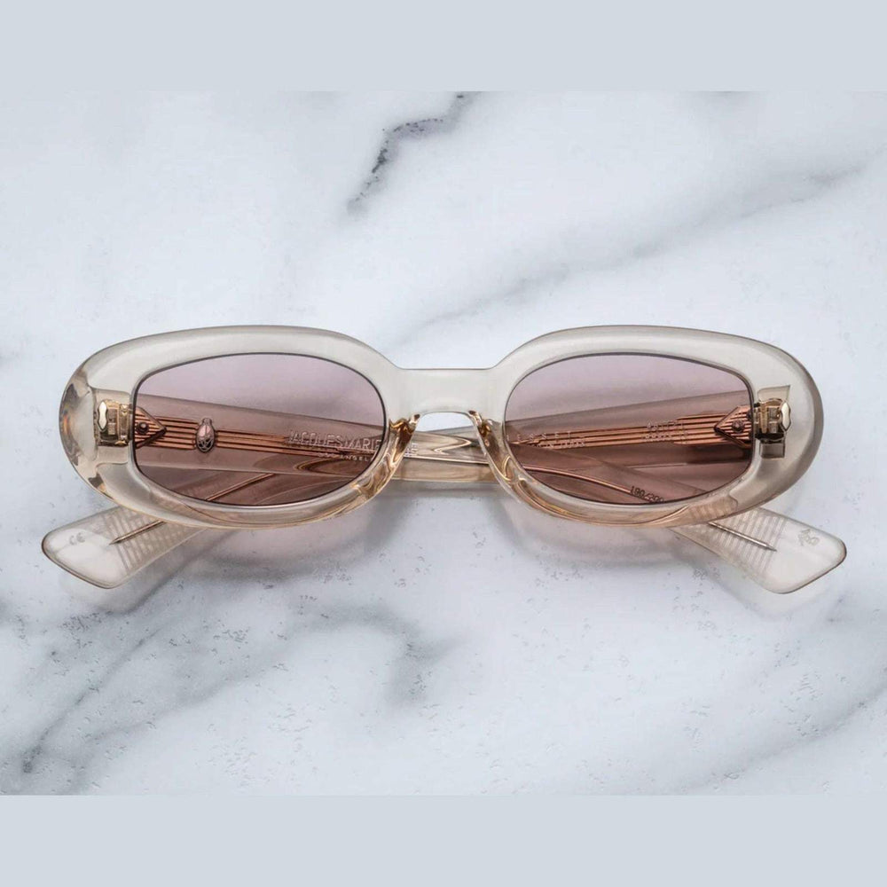 משקפי שמש Jacques Marie Mage BESSET זהב שקוף עם מסגרת פלסטיק, 100% הגנה מפני UVA/UVB.