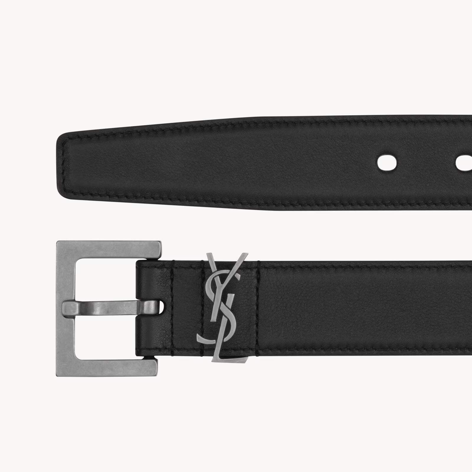 חגורת עור Saint Laurent לנשים ברוחב 3 ס"מ