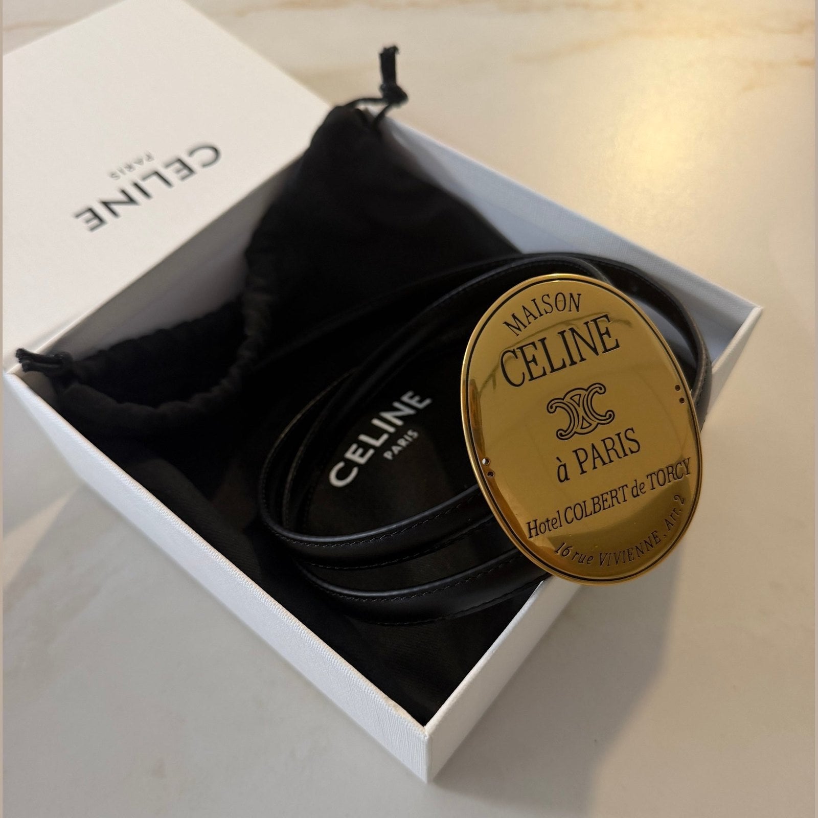 Image of חגורת עור Celine