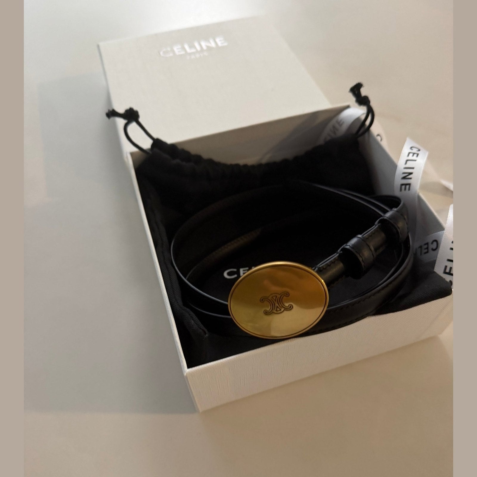 חגורת עור Celine