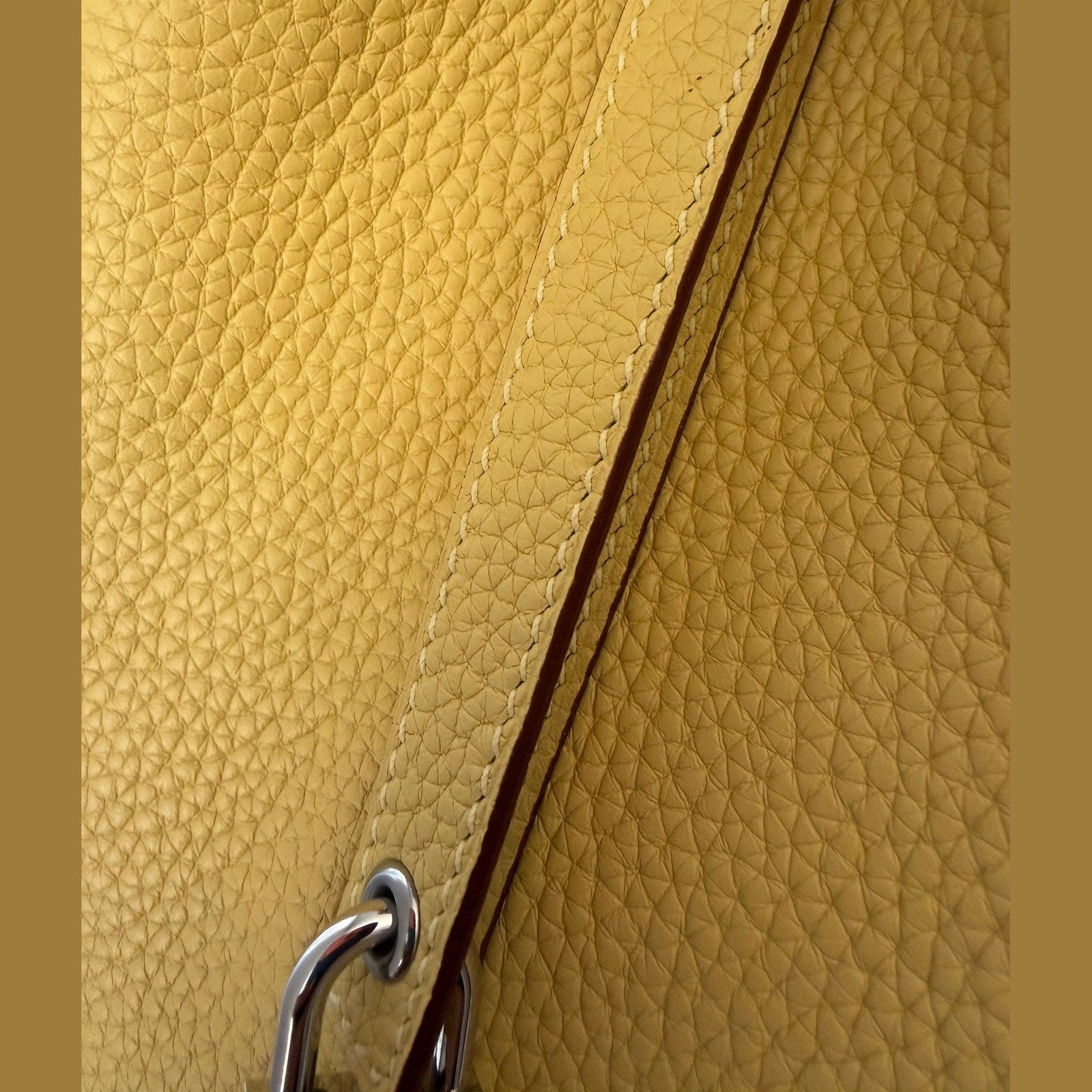 Hermès Picotin 18 במלאי צהוב עם כסף