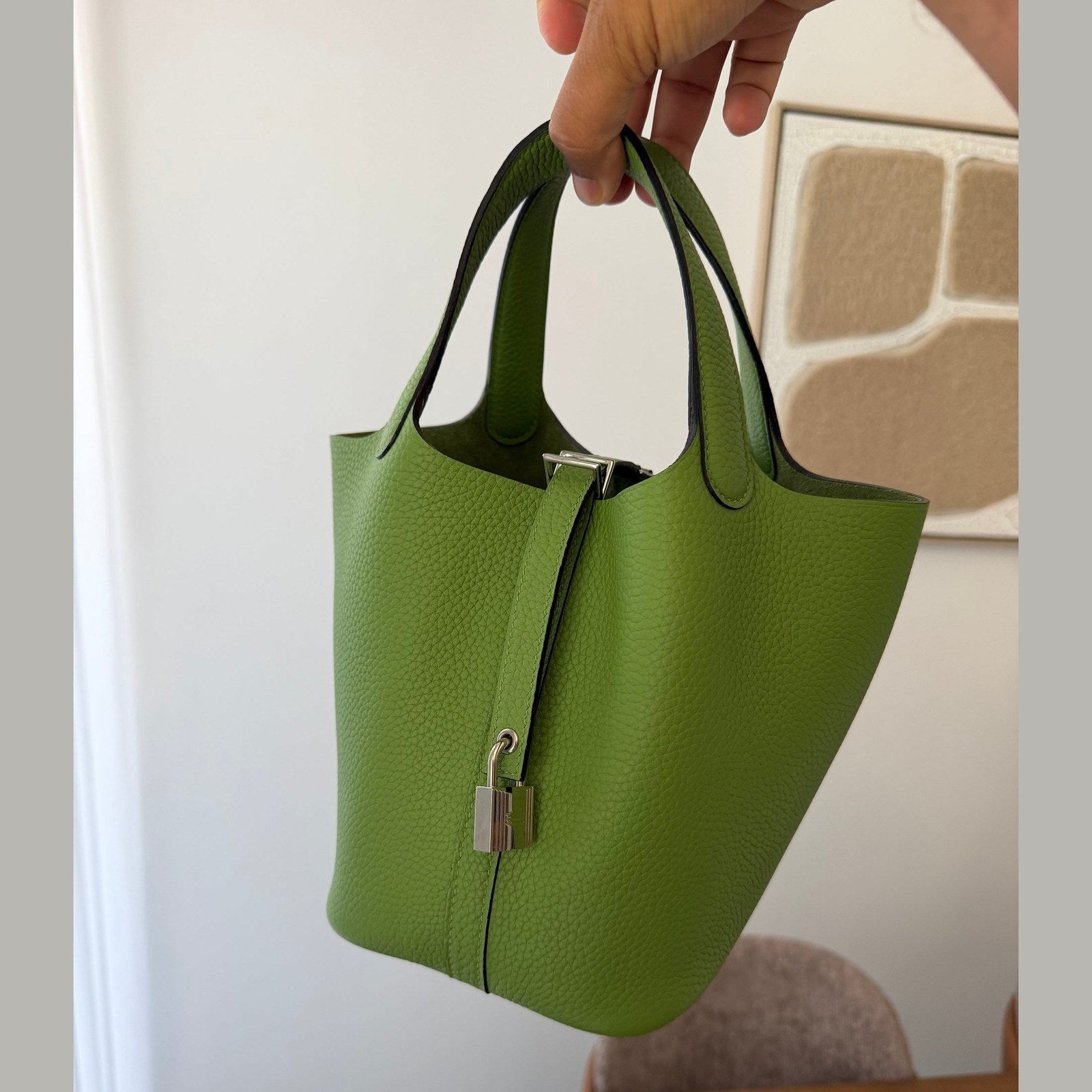 Image of Hermès Picotin 18 במלאי ירוק עם כסף