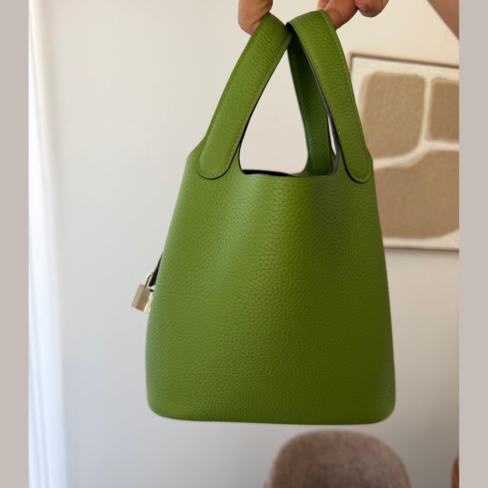 Image of Hermès Picotin 18 במלאי ירוק עם כסף