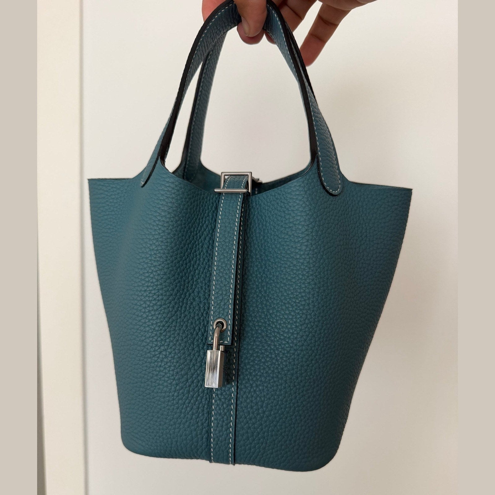 Image of Hermès Picotin 18 במלאי טורקיז עם כסף