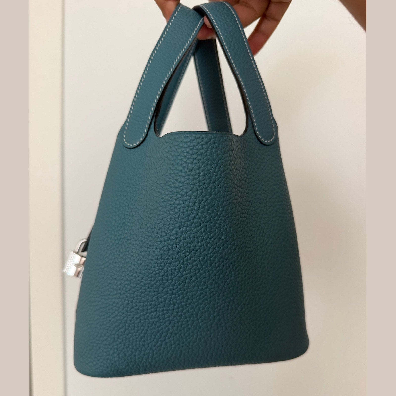 Hermès Picotin 18 במלאי טורקיז עם כסף