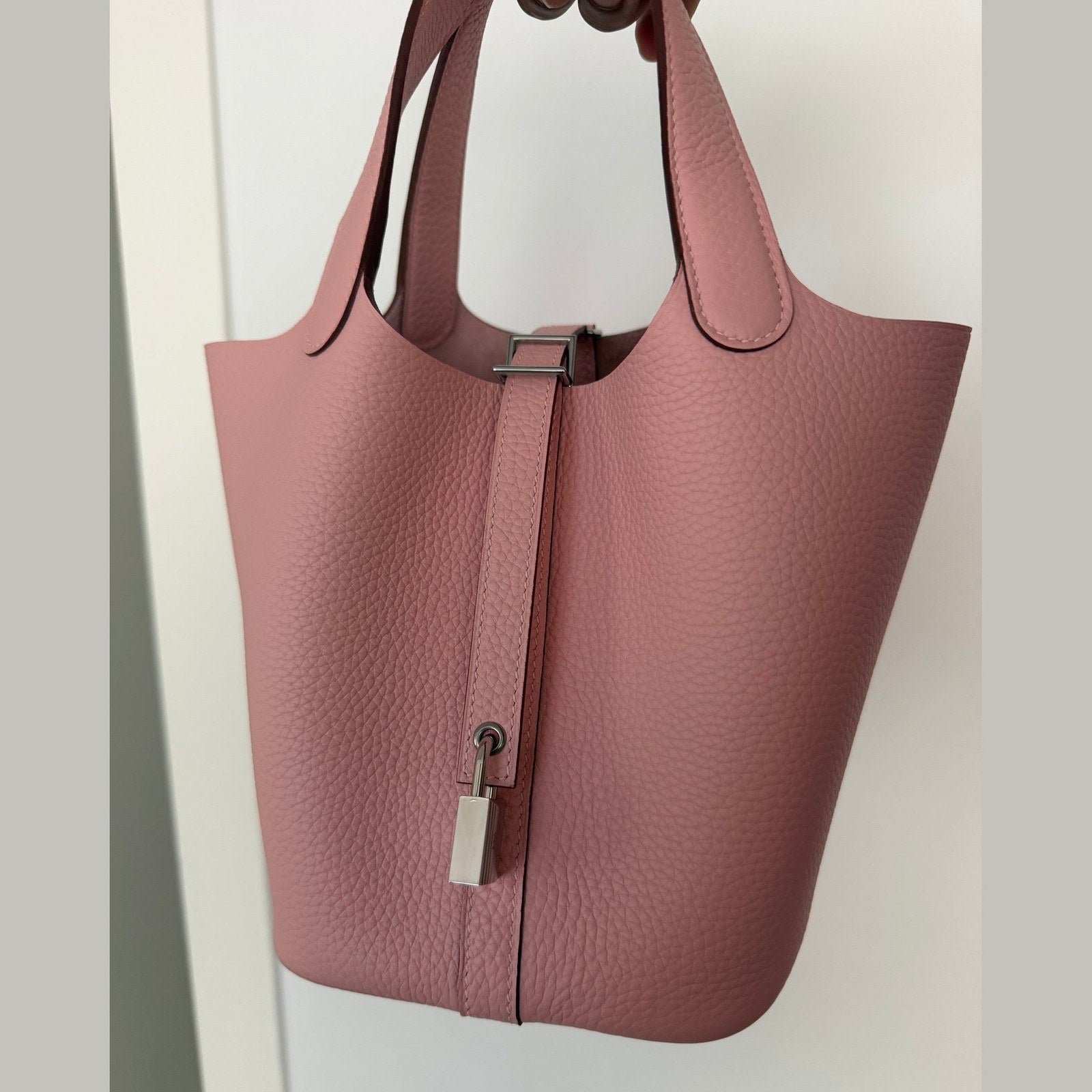 Hermès Picotin 18 במלאי ורוד עם כסף