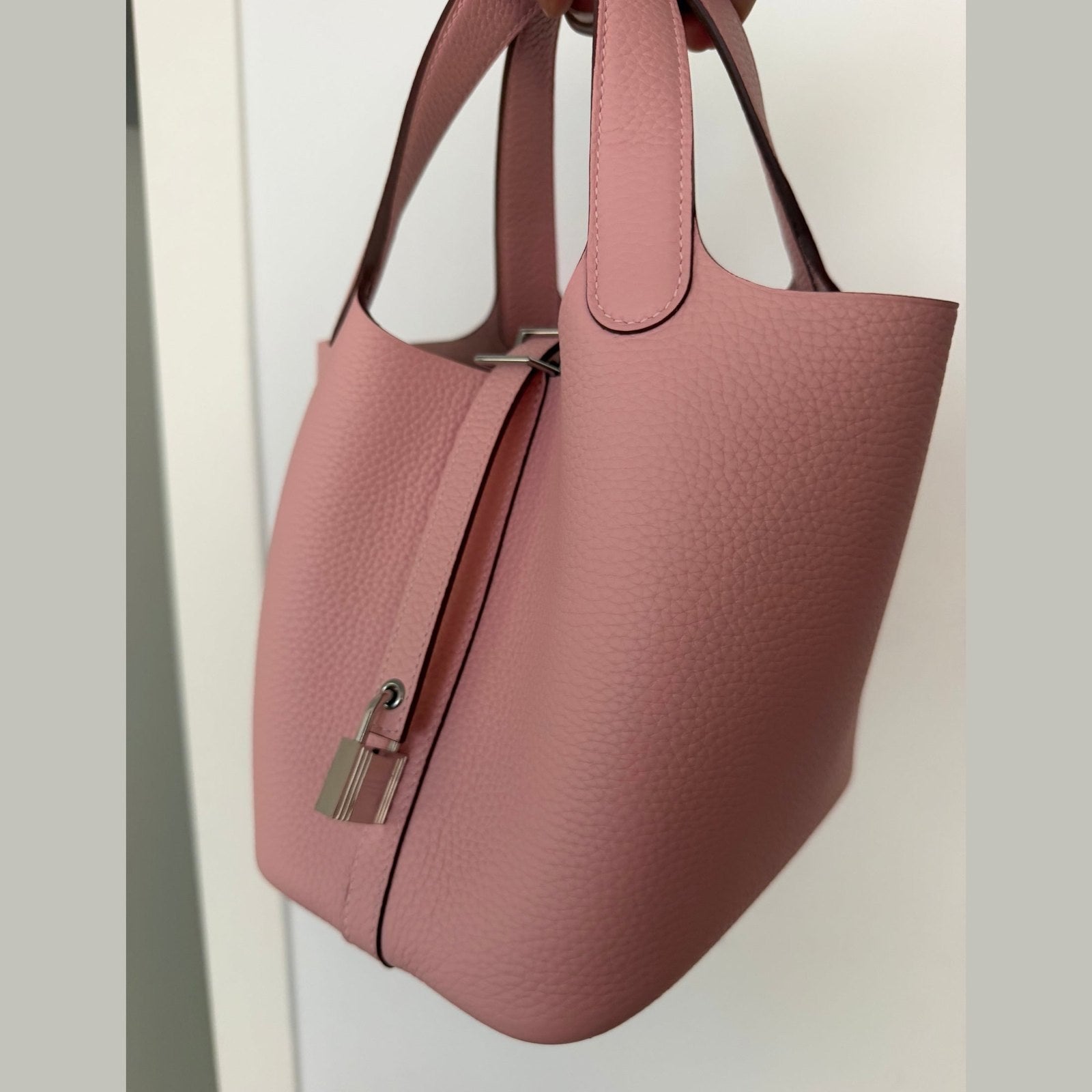 Hermès Picotin 18 במלאי ורוד עם כסף
