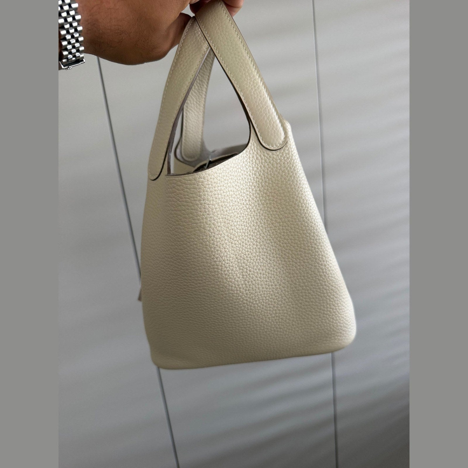 Image of Hermès Picotin 18 במלאי שמנת עם כסף